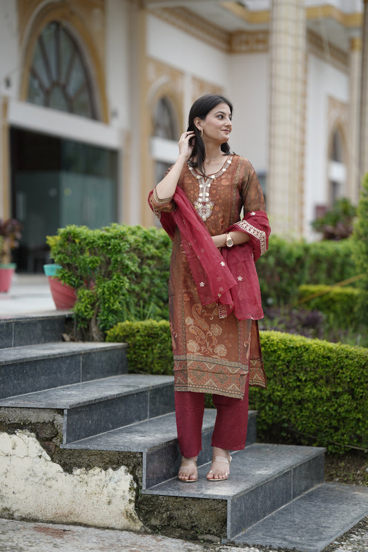 Royal Viscose Organza suit Set