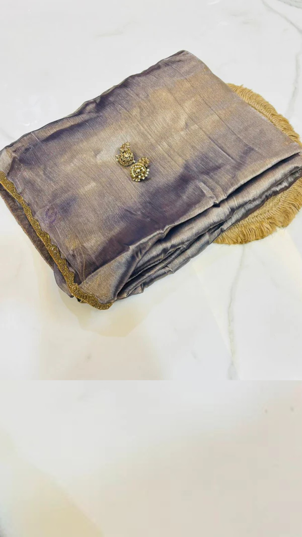 Tissue Saree with Sleek Handwork Border – Available in Two Colours