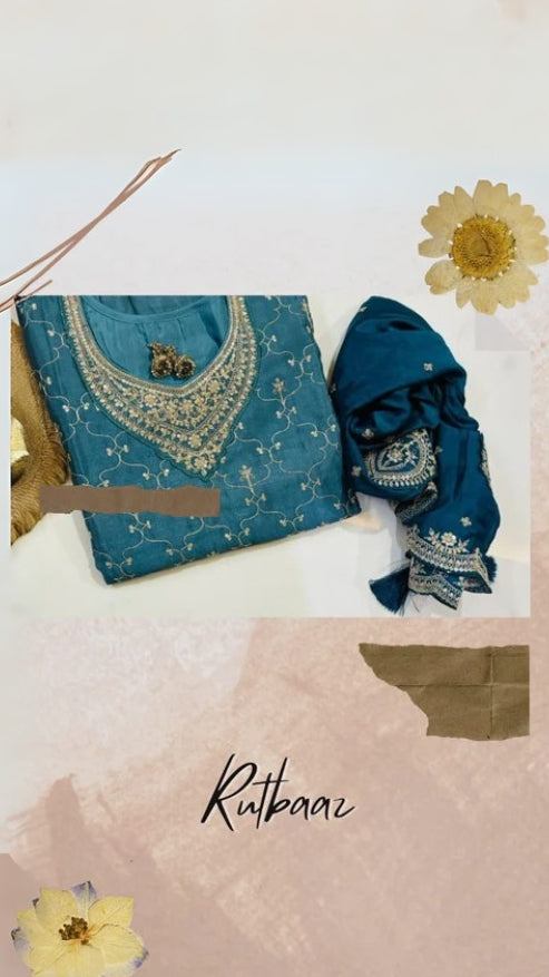 Pure chiffon suit plazzo set