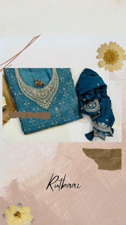 Pure chiffon suit plazzo set