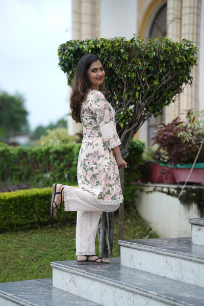 Cotton Floral Kurta Set