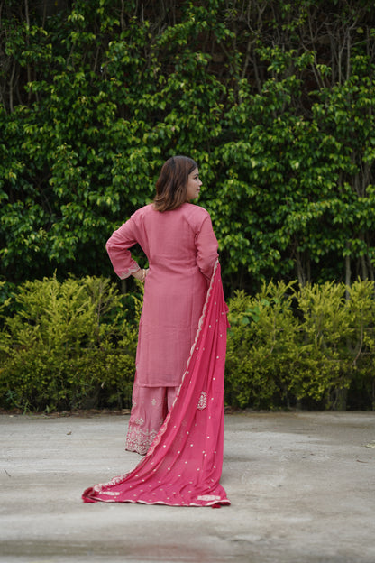 Pure heavy chiffon suit plazo set