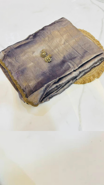 Tissue Saree with Sleek Handwork Border – Available in Two Colours