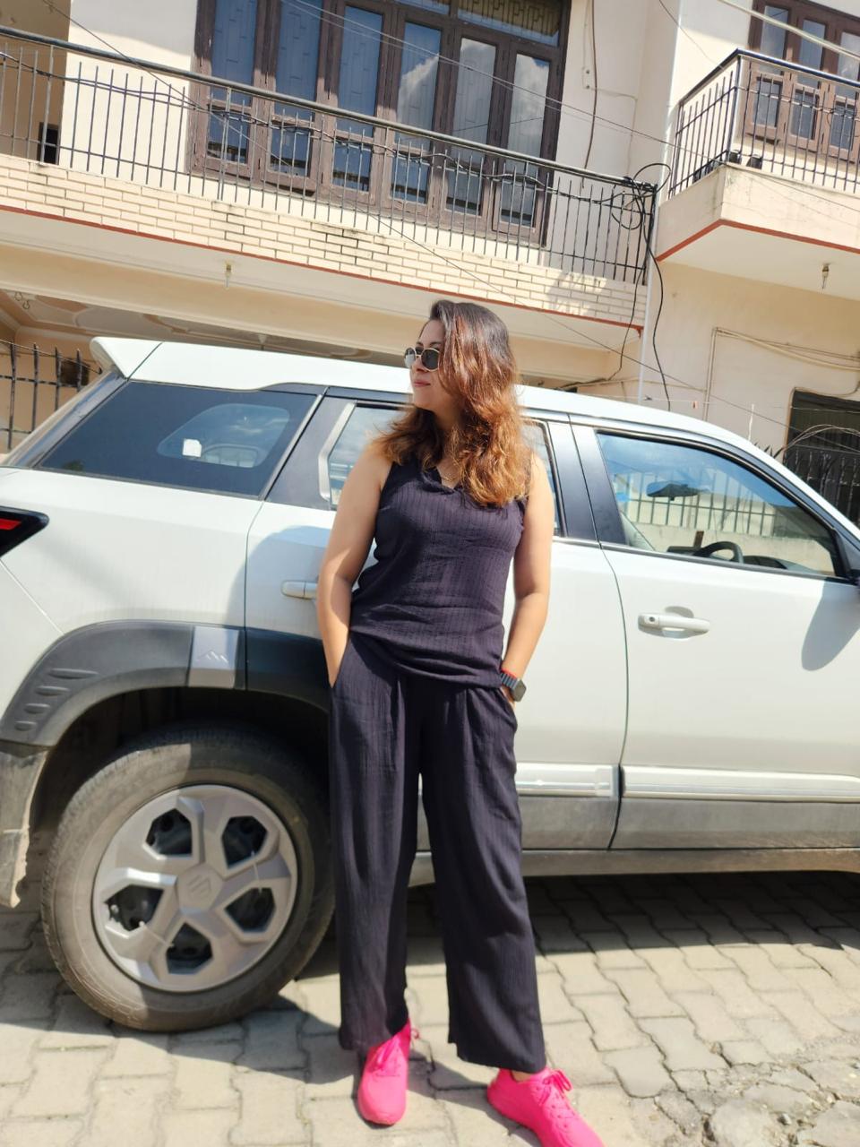 Black  Wrinkle Co- ord Set