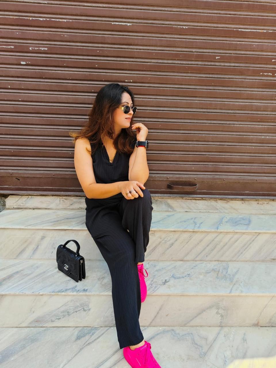 Black  Wrinkle Co- ord Set