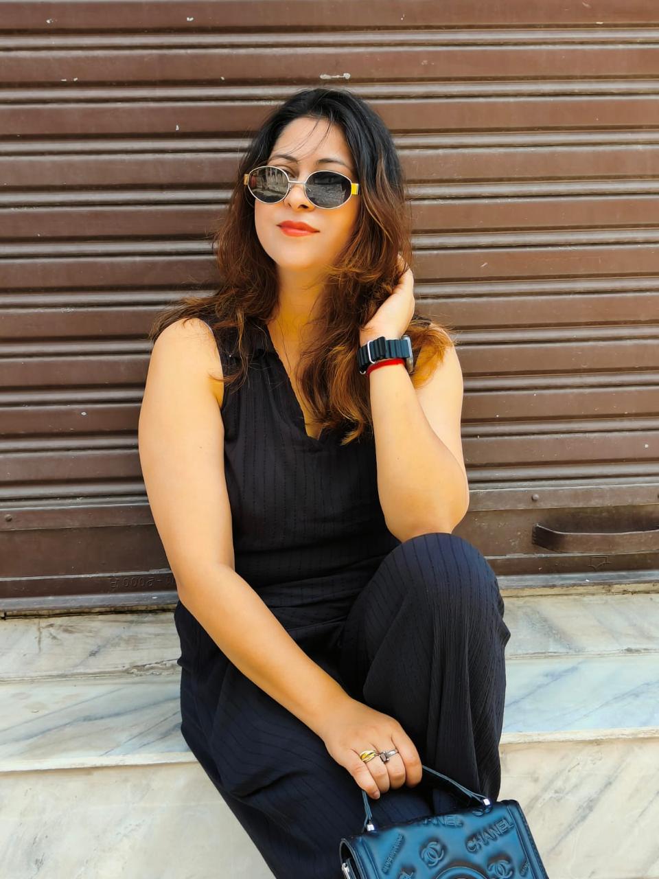 Black  Wrinkle Co- ord Set