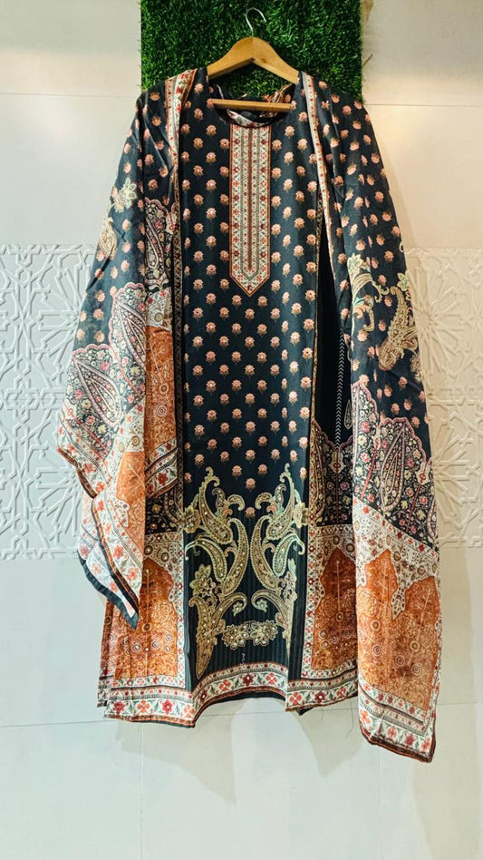 Premium Cotton Suit Set with Printed Dupatta