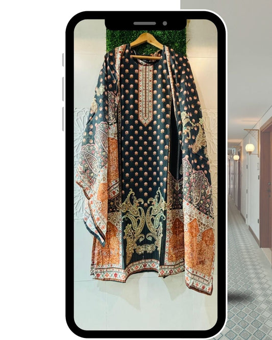 Premium Cotton Suit Set with Printed Dupatta