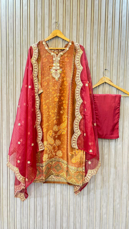 Royal Viscose Organza suit Set