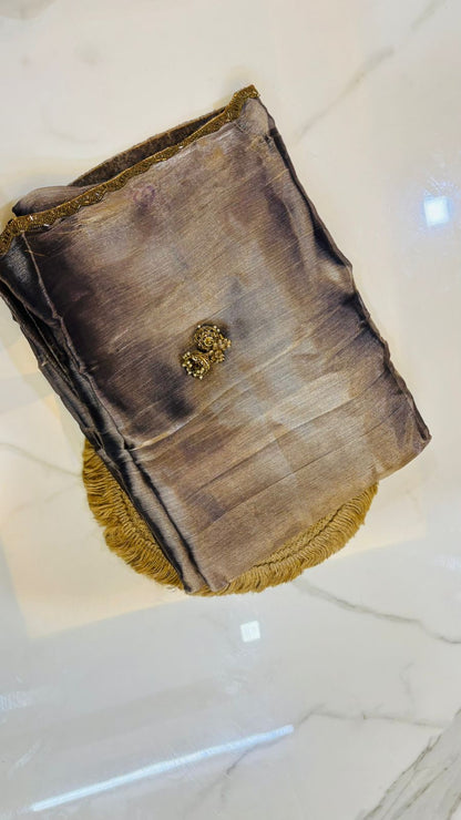 Tissue Saree with Sleek Handwork Border – Available in Two Colours