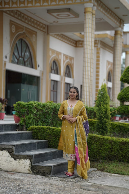 Chiffon wrinkle silk set