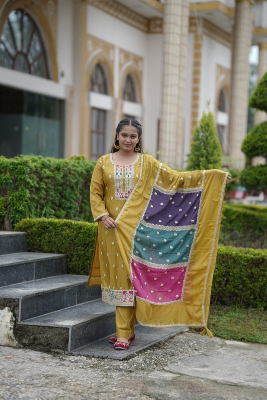 Chiffon wrinkle silk set