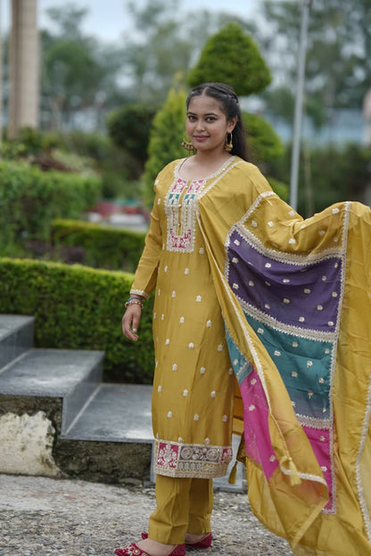 Chiffon wrinkle silk set